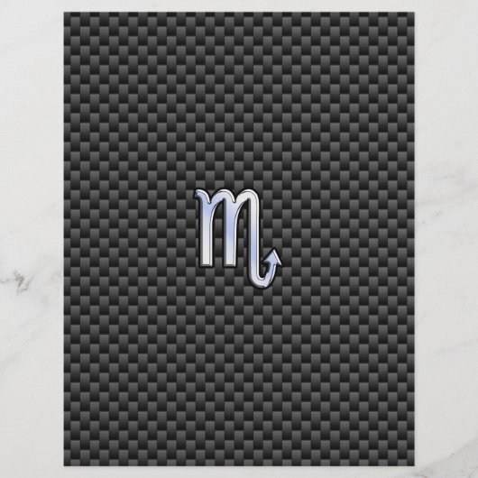 Chrome wie Scorpio Zodiac Sign Carbon Fibre Print (Vorderseite)