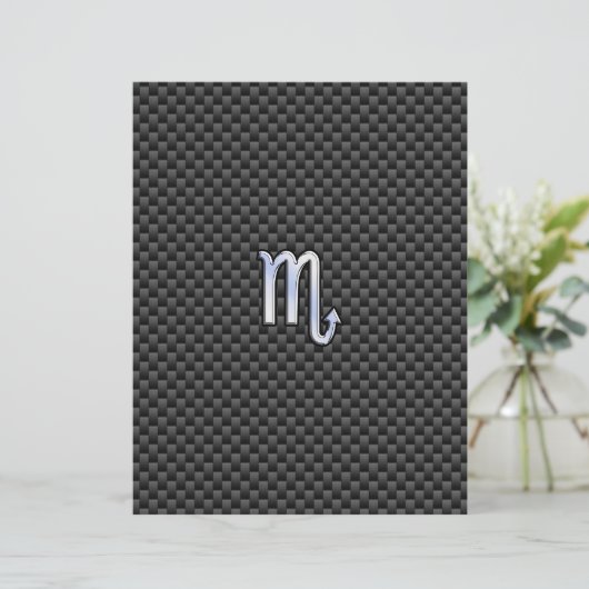 Chrome wie Scorpio Zodiac Sign Carbon Fibre Print (Stehend Vorderseite)