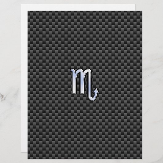 Chrome wie Scorpio Zodiac Sign Carbon Fibre Print (Vorne/Hinten)