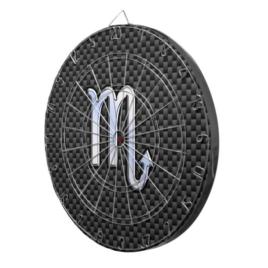 Chrome wie Scorpio Zodiac Sign Carbon Fibre Print Dartscheibe (Vorderseite rechts)