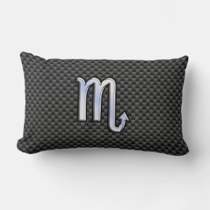 Chrome wie Scorpio Zodiac Sign Carbon Fibre Print Lendenkissen
