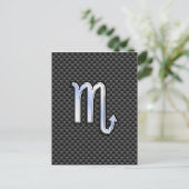 Chrome wie Scorpio Zodiac Sign Carbon Fibre Print Postkarte (Stehend Vorderseite)