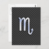 Chrome wie Scorpio Zodiac Sign Carbon Fibre Print Postkarte (Vorne/Hinten)