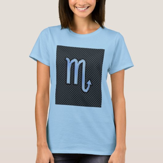 Chrome wie Scorpio Zodiac Sign Carbon Fibre Print T-Shirt (Vorderseite)