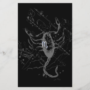 Chrome wie Scorpio Zodiac Symbol auf Hevelius Briefpapier