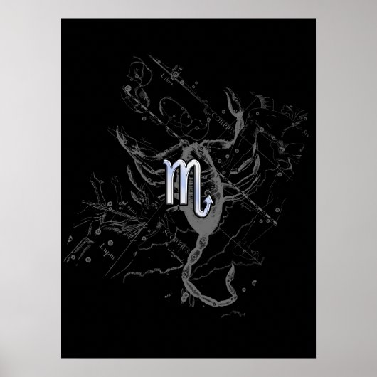 Chrome wie Scorpio Zodiac Symbol auf Hevelius Poster (Vorne)
