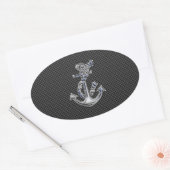 Chrome wie Seidenanker auf Kohlenstofffaser Ovaler Aufkleber (Umschlag)