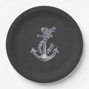 Chrome wie Seidenanker auf Kohlenstofffaser Pappteller