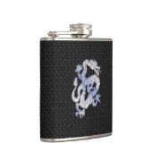 Chrome wie silber Dragon Black Snake Skin Stil Flachmann (Rechts)