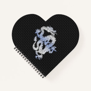 Chrome wie silber Dragon Black Snake Skin Stil Notizblock