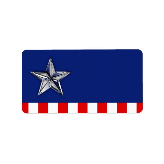 Chrome wie Silver Star Festive Patriotic Colors Adressaufkleber (Vorne)