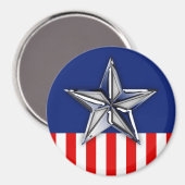 Chrome wie Silver Star Festive Patriotic Colors Magnet (Vorderseite/Rückseite)