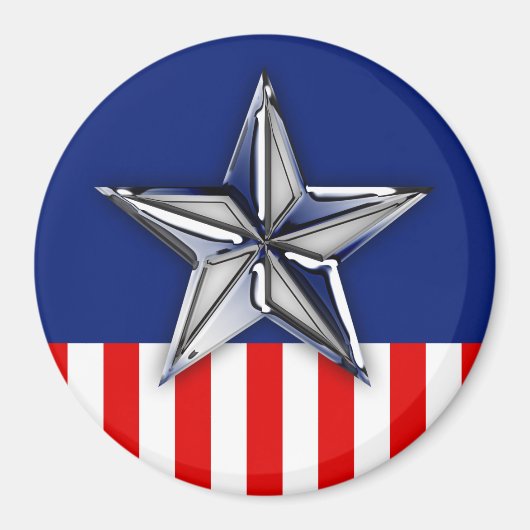 Chrome wie Silver Star Festive Patriotic Colors Magnet (Vorne)