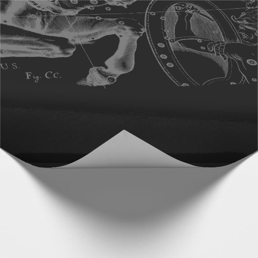 Chrome wie Taurus Zodiac auf Hevelius Black Geschenkpapier (Ecke)