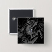 Chrome wie Taurus Zodiac Sign auf Hevelius Dekor Button (Vorne & Hinten)