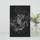 Chrome wie Taurus Zodiac-Zeichen auf Hevelius Briefpapier (Stehend Vorderseite)