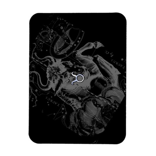 Chrome wie Taurus Zodiac-Zeichen auf Hevelius Magnet (Vertikal)