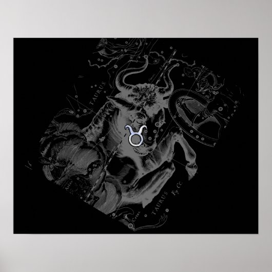 Chrome wie Taurus Zodiac-Zeichen auf Hevelius Poster (Vorne)