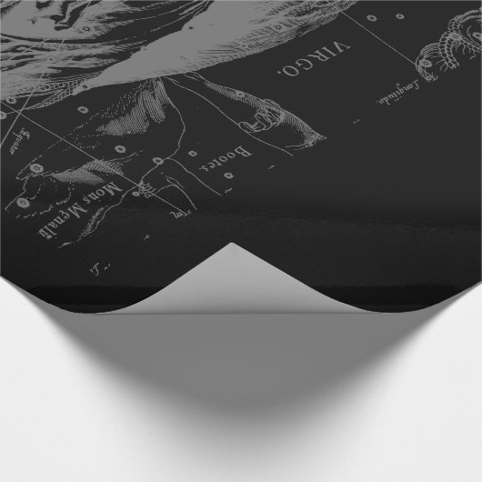 Chrome wie Virgo Zodiac Sign auf Black Hevelius Geschenkpapier (Ecke)