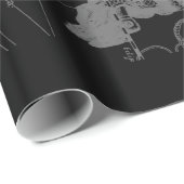 Chrome wie Virgo Zodiac Sign auf Black Hevelius Geschenkpapier (Rolleneckpunkt)