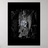 Chrome wie Virgo Zodiac Sign auf Black Hevelius Poster (Vorne)