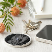 Chrome wie Virgo Zodiac Sign auf Black Hevelius Schlüsselanhänger (Seite)