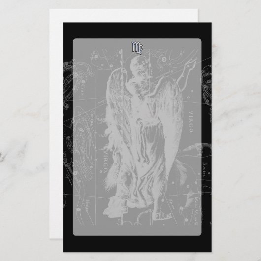 Chrome wie Virgo Zodiac Sign auf Hevelius in Schwa Briefpapier (Vorne/Hinten)