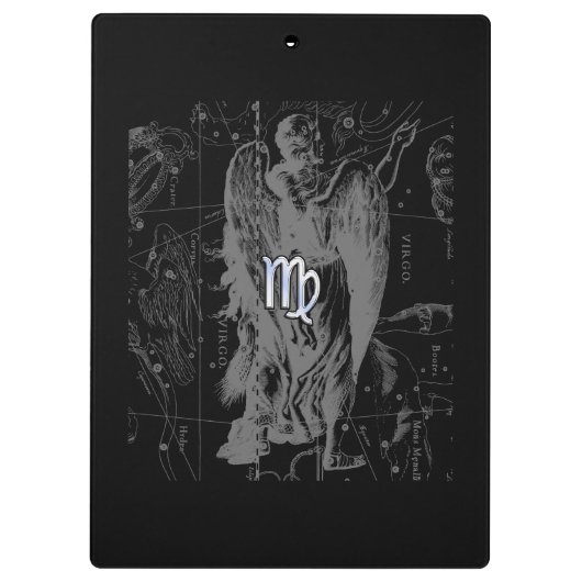 Chrome wie Virgo Zodiac Sign auf Hevelius in Schwa Klemmbrett (Rückseite)