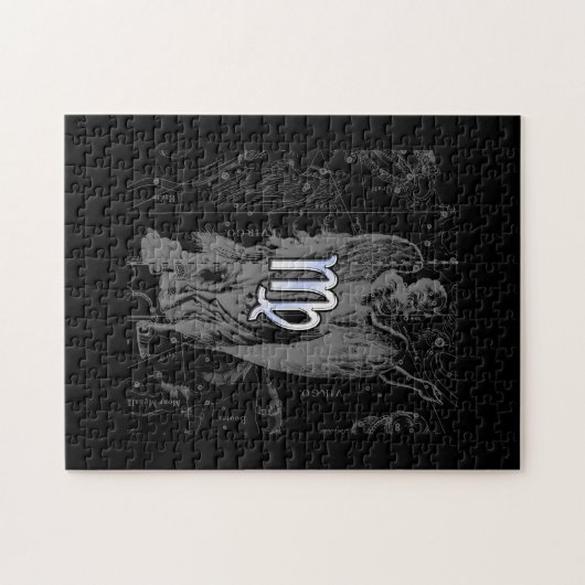 Chrome wie Virgo Zodiac Sign auf Hevelius in Schwa Puzzle (Horizontal)