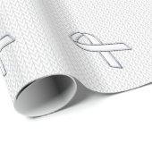 Chrome wie Weißer Strick Band-Bewusstsein Printwer Geschenkpapier (Rolleneckpunkt)