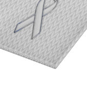 Chrome wie Weißer Strick Band-Bewusstsein Printwer Schneidebrett (Ecke)