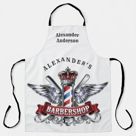 Chrome Winged Barber Pole Apron Schürze (Vorderseite)