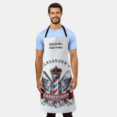 Chrome Winged Barber Pole Apron Schürze (Getragen)