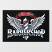 Chrome Winged Barberpole Fensteraufkleber (Blatt)