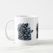 Chrome-Wolf-Brust-Skulptur Kaffeetasse (Links)