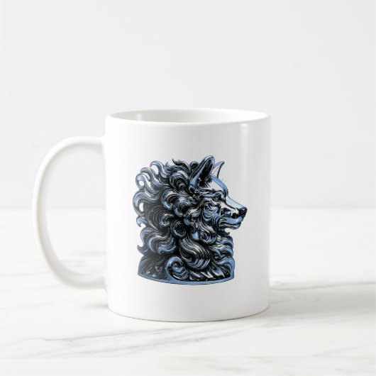 Chrome Wolf Bust Kaffeetasse (Links)