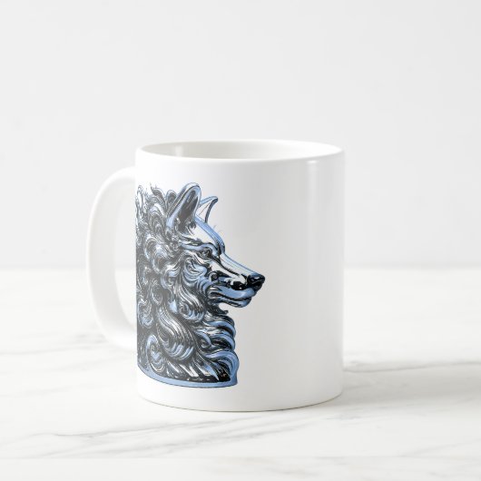 Chrome Wolf Hound Bust Kaffeetasse (Vorderseite Links)