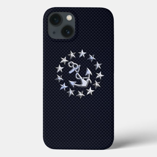 Chrome Yacht Flag auf Carbon Fibre Print Case-Mate iPhone Hülle (Rückseite)