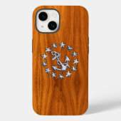 Chrome Yacht Flag auf Teak Wood Case-Mate iPhone Hülle (Rückseite)