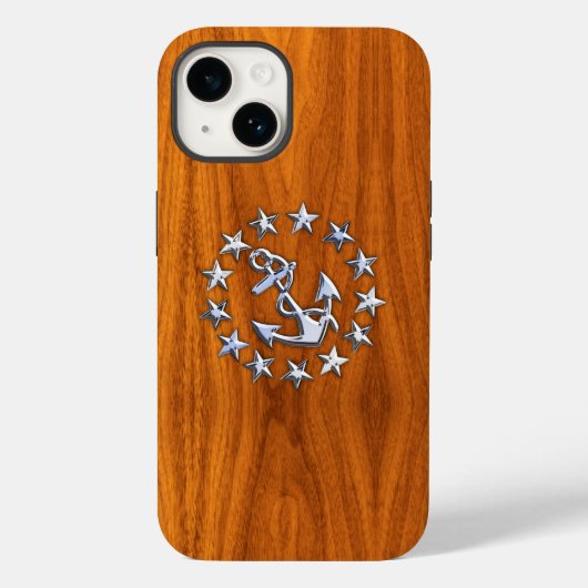 Chrome Yacht Flag auf Teak Wood Case-Mate iPhone Hülle (Rückseite)