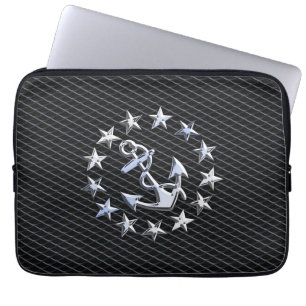Chrome Yacht Naval Flag auf Automotive Grille Prin Laptopschutzhülle
