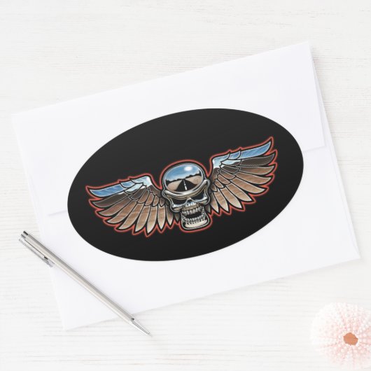 Chromeboy Wings Ovaler Aufkleber (Umschlag)