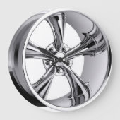 Chromfelge Große Wanduhr (Vorderseite)