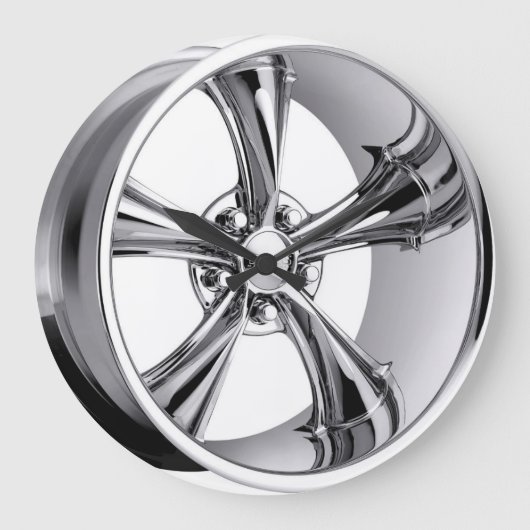 Chromfelge Große Wanduhr (Vorderseite)