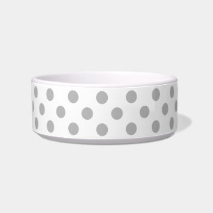 Chromgraue Polka-Dosen-Kreise Napf