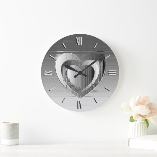 Chromherz Große Wanduhr (Zuhause)