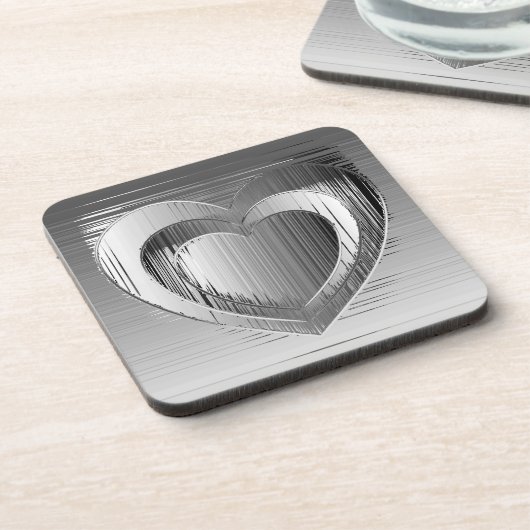 Chromherzen Getränkeuntersetzer (Linke Seite)