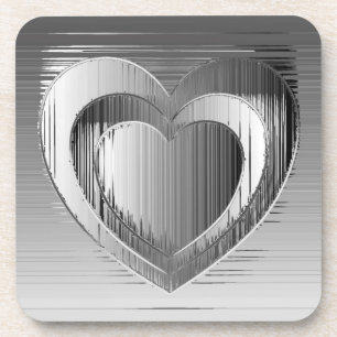 Chromherzen Getränkeuntersetzer