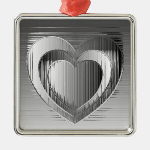 Chromherzen Silbernes Ornament