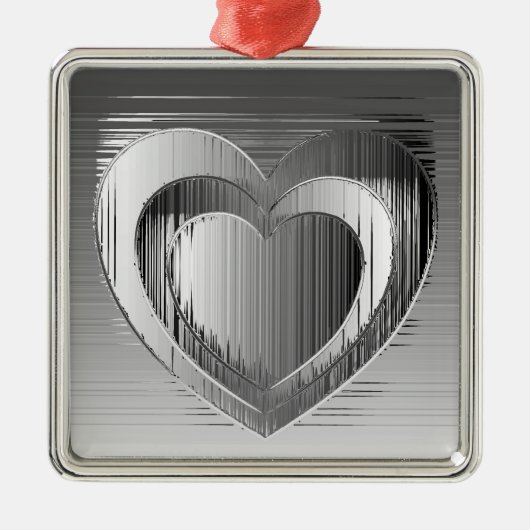 Chromherzen Silbernes Ornament (Vorne)